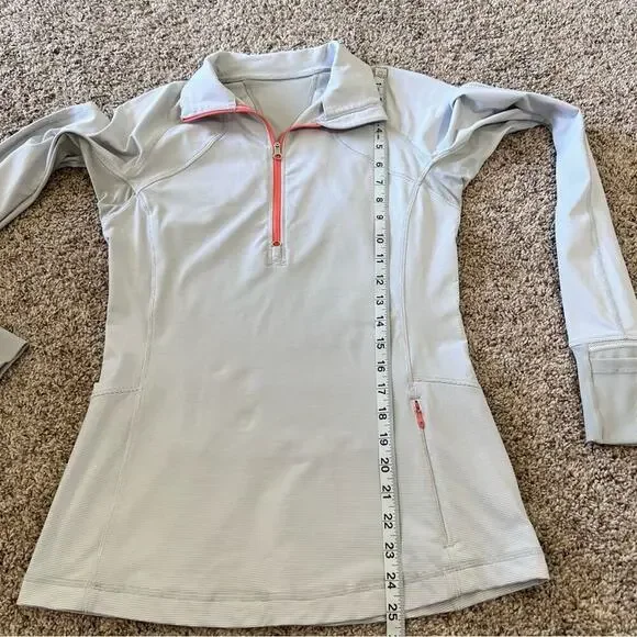 Lululemon Race With Grace 1/2 Zip II Wee Stripe White Silver Spoon - Picture 13 of 14
